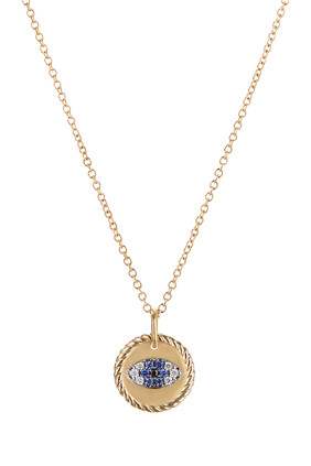 Cable Collectibles Evil Eye Necklace, 18k Gold with Sapphire & Diamond